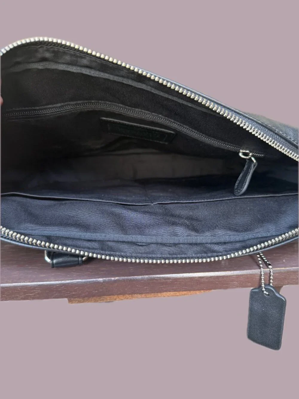 Coach Metropolitan Signature Canvas Computer Bag Black/Charcoal